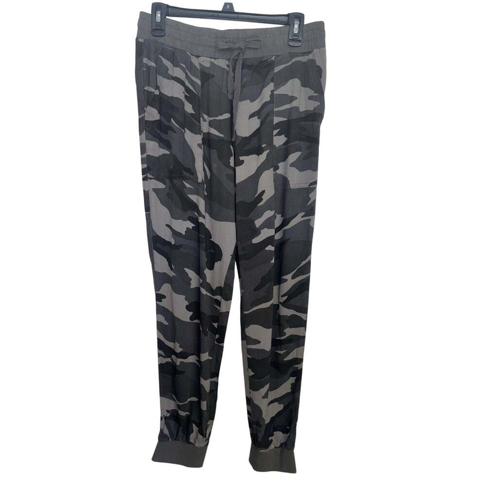 Splendid Gray Camo Pull On Tapered Joggers M Pockets Drawstring Comfy
